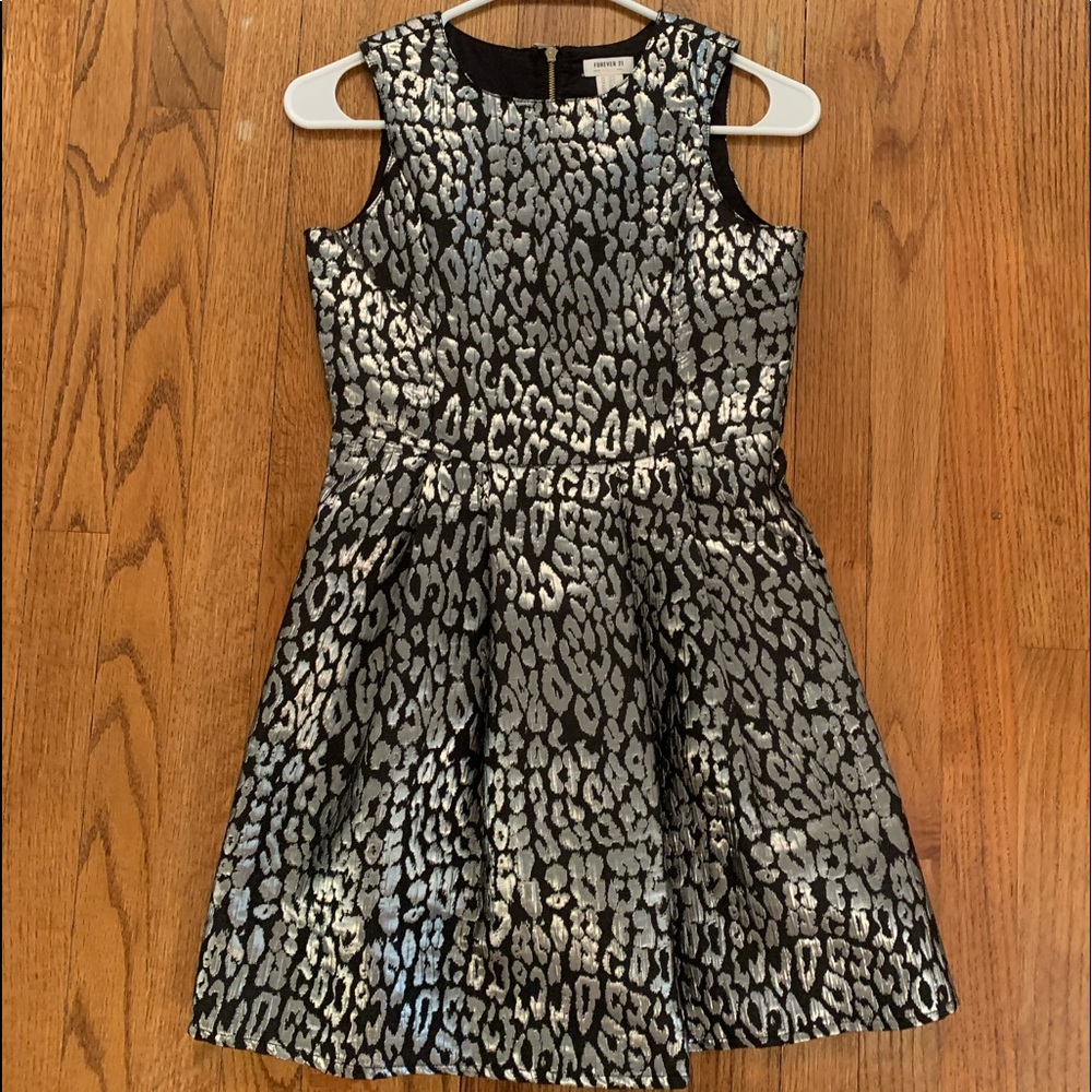 silver and black cheetah print dress